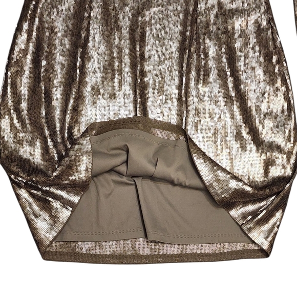 Express Pewter Metallic Sequin Long Sleeve Dress Size L - Picture 3 of 6